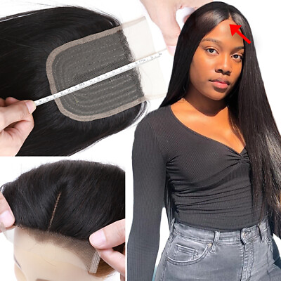 #ad Hair Extensions Lace Closure Brazilian Virgin Human Hair Weave Straight 6 18quot; US $22.90