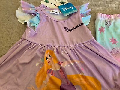 #ad Disney Princess Toddler Girl Outfits Ruffle Sleeve Top and Pants Size 3 NWT $17.99