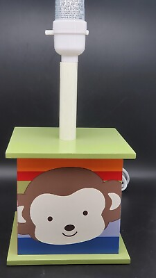 #ad Kids Nursery Table Lamp w Monkeys and Numbers nn Base. Red Blue Green amp; Browns $11.63