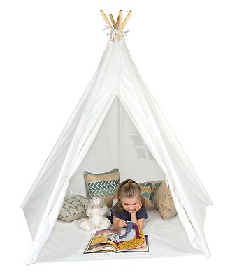 #ad 6#x27; Giant Teepee Play House of Pine Wood with Carry Case by Trademark Innovati... $144.82