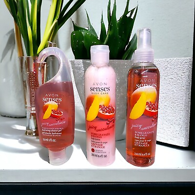 #ad Avon Senses Pomegranate amp; Mango Shower Gel Body Spray Body Lotion DISCONTINUED $25.49