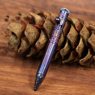 #ad EDC Titanium Alloy Ballpoint Pen Writing Office Stationery Keychain Portable Pen $54.07