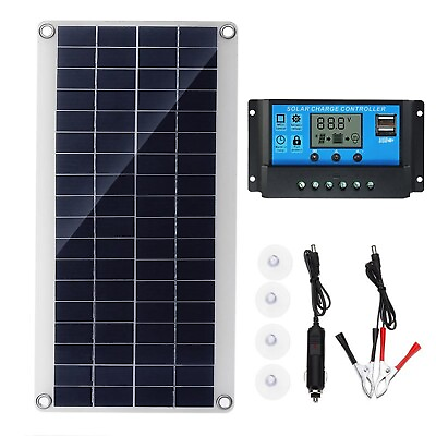 #ad 300 Watts Solar Panel Kit 60A 12V Battery Charger With Controller Caravan Boat $40.12