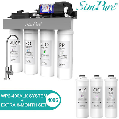 #ad SimPure 400GPD UV 8 Stage Alkaline pH Reverse Osmosis RO Drinking Water System $269.99