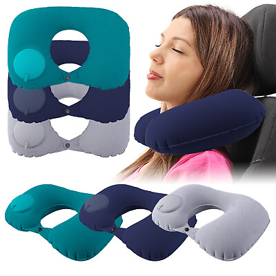 #ad Lightweight Inflatable Air Pillow Cushion U Shaped Travel Camping Office Napping $7.95