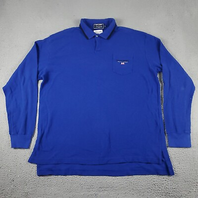 #ad Ralph Lauren Polo Shirt Mens 2XL Blue Knit Polo Sport Casual Long Sleeve * $24.95