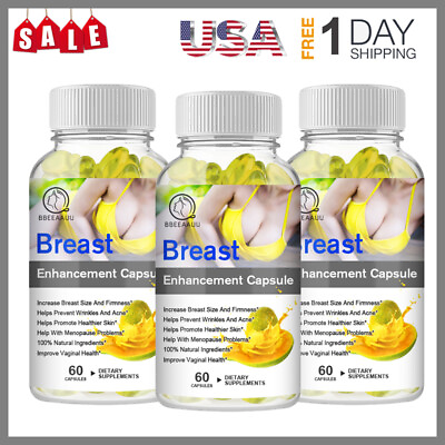 #ad 1 3Bottles Bust Enhancement Strong Breast Growth Capsule Incresing Size Firmness $11.48