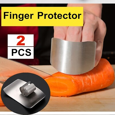 #ad 2X Stainless Finger Hand Protector Guard Knife Slice Chop Shield Kitchen Tool C $5.48