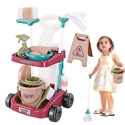 #ad Kids Cleaning Set Toddler Sweeping Pretend Play Toy Broom Mop Gift $31.29