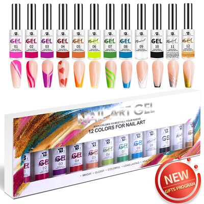 #ad Nail Art Gel Polish Kit Soak Off UV LED Semi Permanent 12 Pcs Set Varnish Gel $53.35