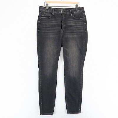 #ad Judy Blue Skinny Fit Jeans Womens 15 32 Washed Black Stretch Tummy Control $29.99