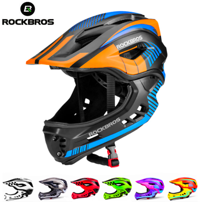 #ad ROCKBROS 2 In 1 Full Face Kids Helmet Ultralight Cycling Children Bicycle Helmet $57.99