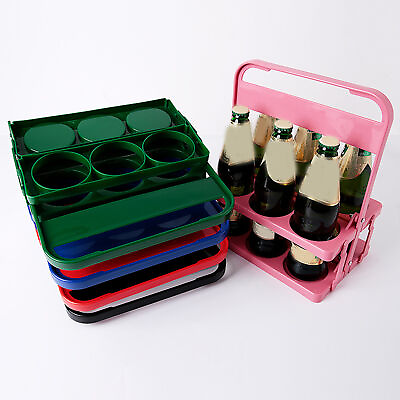 #ad Wine Bottle Rack Foldable Space saving Portable Ktv Handheld Beer Rack Plastic $29.65