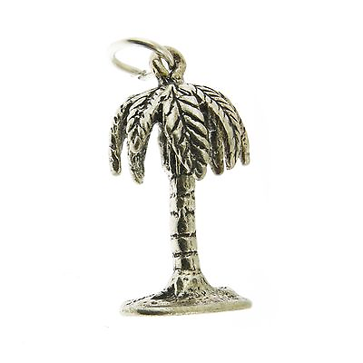 #ad 925 Sterling Silver 3D Palm Tree Charm Made in USA $14.39