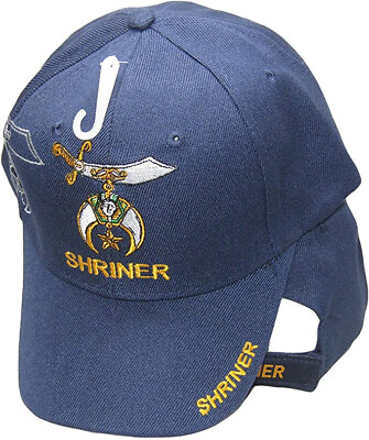 #ad Shriner Emblem NAVY BLUE With Shadow Embroidered Cap Hat Masonic $12.88