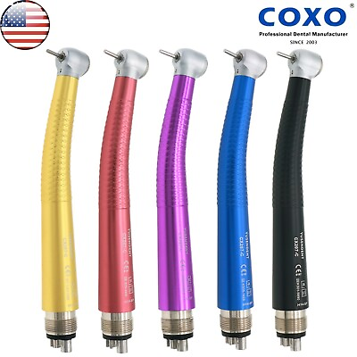#ad US COXO Dental Colorful High Speed Air Turbine Handpiece 4 Hole Anti retraction $212.49