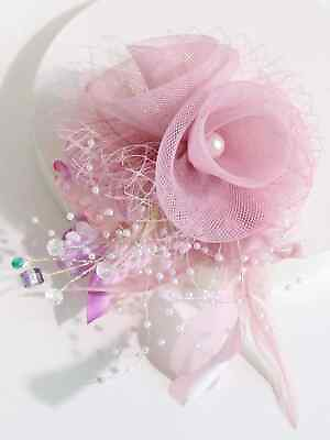 #ad Baby Toddler Women Flower Girl Headpiece for Wedding Pink Mesh Decor Hair Clip $14.99