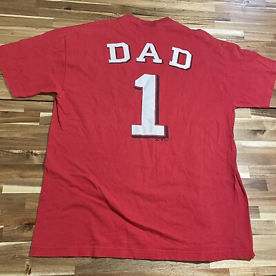 #ad CINCINNATI REDS #1 DAD T SHIRT fathers day majestic cotton MENS XL $9.00