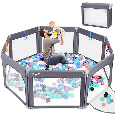 #ad Foldable Baby Playpen 71quot;X71quot; Large Foldable Playpen for Babies and Toddlers B $86.99
