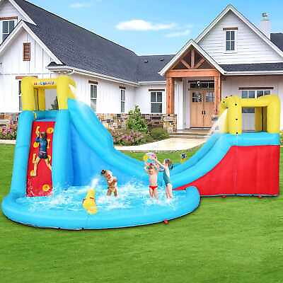 #ad Inflatable Water Slide Water Park Inflatable Bounce House with Blower amp; 2Slides $358.99