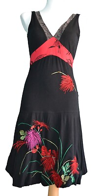 #ad Desigual Dress Women Boho Cotton Embroidery Small size Sleeveless Summer $25.00