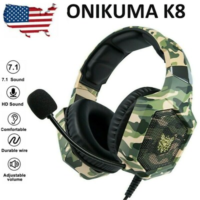 #ad ONIKUMA K8 Gaming Headset Mic LED Stereo 7.1 Surround for PC Laptop PS4 Xbox US $25.99