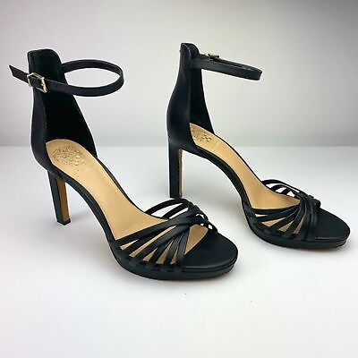 #ad Vince Camuto Heels Womens Size 9 Black Ankle Strap Peep Toe Ladies $39.99