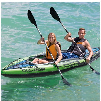 #ad Inflatable Kayak Two Person Kit Oars Pump River Lake Camping Canoe Water Outdoor $200.97