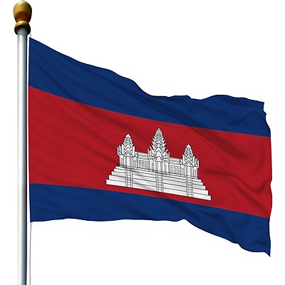 #ad Cambodia Flag 210D Premium Nylon 3x5 Ft Printed Country Banner Luxury Khmer $9.95