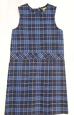 #ad Girls R K Blue Plaid Uniform Jumper Dress Sizes 8 12 $16.00