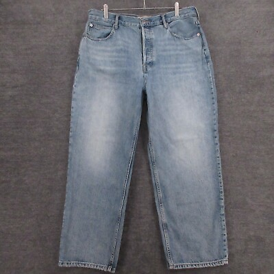 #ad Everlane Jeans Women 33 The 90s Way High Jean Light Wash Organic Cotton Straight $41.99