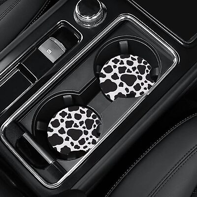 #ad 4 Pack Car Coasters 2.75inch Cow Print Car Cup Holder Coasters for Car Neopren $9.62