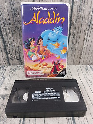 #ad Aladdin Walt Disney Black Diamond Edition VHS 1993 Pre Owned Good $4.20