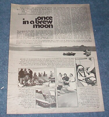 #ad 1975 Mooneyes Moon Liner Streamliner Budweiser Commercial Vintage Article Jacko $10.99