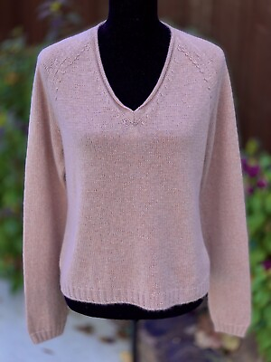 #ad Cashmere Pullover Hand Knit Medium Pink $450.00