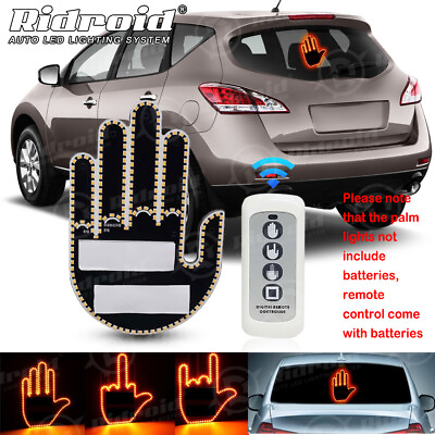 #ad Car Middle Finger Gesture Light Funny Road Rage Signs Rear Window Light Remote $17.99