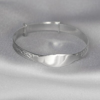 #ad ID Bracelet Baby Bangle 925 Silver Baptism Baby Shower Newborn Birthday gift $23.85