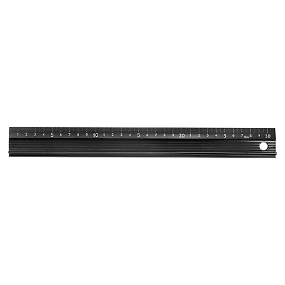 #ad Metal Ruler 30cm Aluminum Alloy Anti Slip Straight Ruler Black $12.54