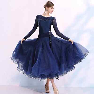 #ad National Standard Modern Elegant Dance Dress Big Swing Women Waltz Stage Wear $136.35