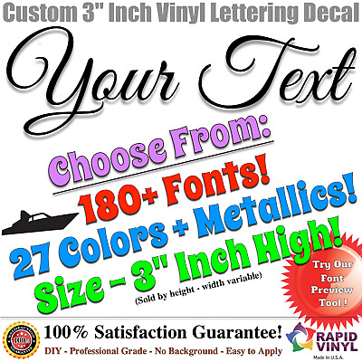 #ad 3” Custom Vinyl Lettering Decal Sticker Vinyl Boat Registration Numbers Letters $14.99