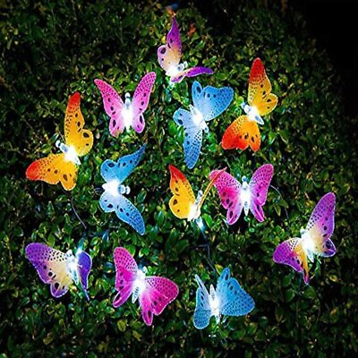 #ad 20 LED Butterfly String Lights with Remote USB Plug in Outdoor Waterproof Twi... $22.90