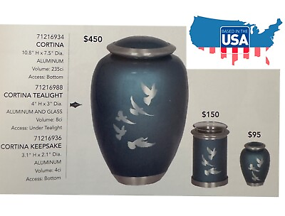 #ad Cortina Aluminum Cremation Urn Cremation Urns Adult Urns for Human Ashes $450.00
