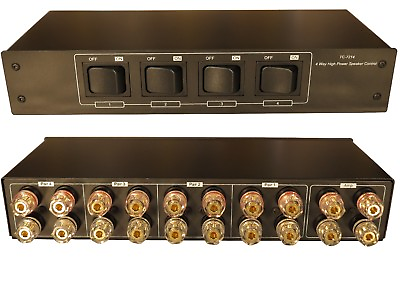 #ad 4 Zone Speaker Pair 200W Selector Switch Switcher Gold Plated 4mm Banana Jacks $89.99