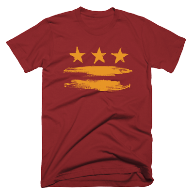 #ad Washington DC FLAG shirt Burgundy amp; Gold Commanders Colors SIZE Medium $19.99