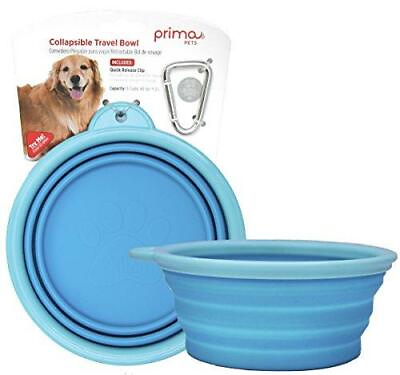 #ad Prima Pet Expandable Collapsible Silicone Food amp; Water Travel Bowl with Clip $16.39