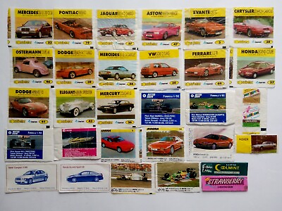 #ad Vintage Bubble gum inserts Bombibom Baycan from auto brands of the 90s 30 pcs $127.99