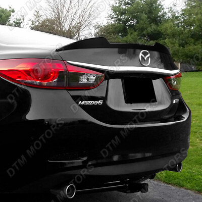 #ad For 18 21 Mazda 6 Mazda6 Pearl Black V Style Rear Trunk Lid Spoiler Wing W Power $78.99