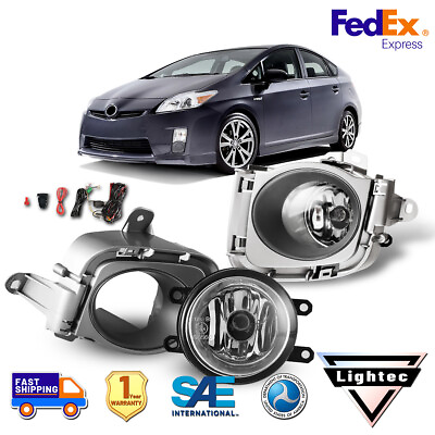 #ad For 2010 2011 Toyota Prius Fog Lights Front Bumper Lamps Wiring Switch Kits Pair $47.99