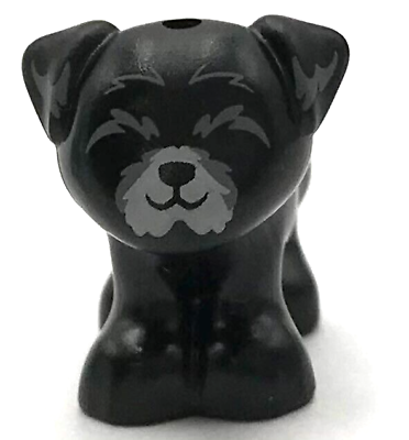 #ad Lego New Black Dog Friends Pug Standing w Gray Muzzled Face Part $3.99