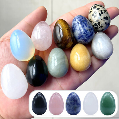 #ad 30mm Mini Egg Shaped Natural Stone Healing Crystals Reiki Home DIY Decor Supply AU $2.99